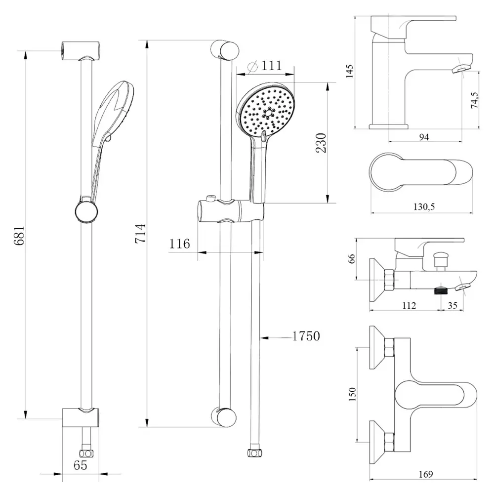 Набор смесителей для ванной 3 в 1 Culto Primo STLM-2124901 - Вид №8