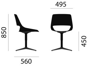 Вращающееся кресло из полипропилена