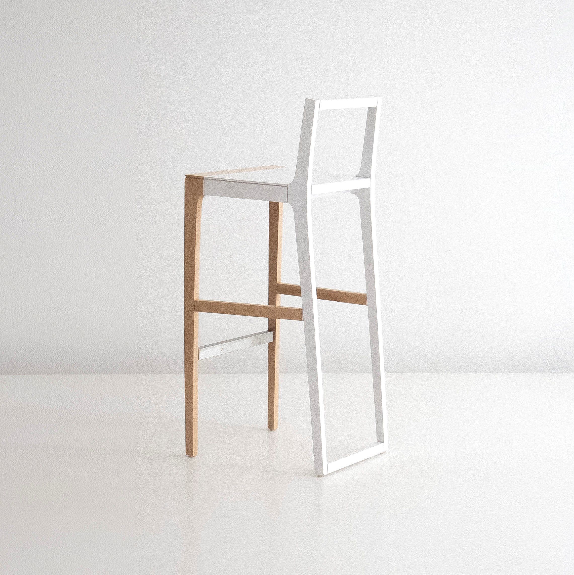 Высокий барный стул из фанеры Branca Lisboa Кожа ARCH-00087834 - Вид №7