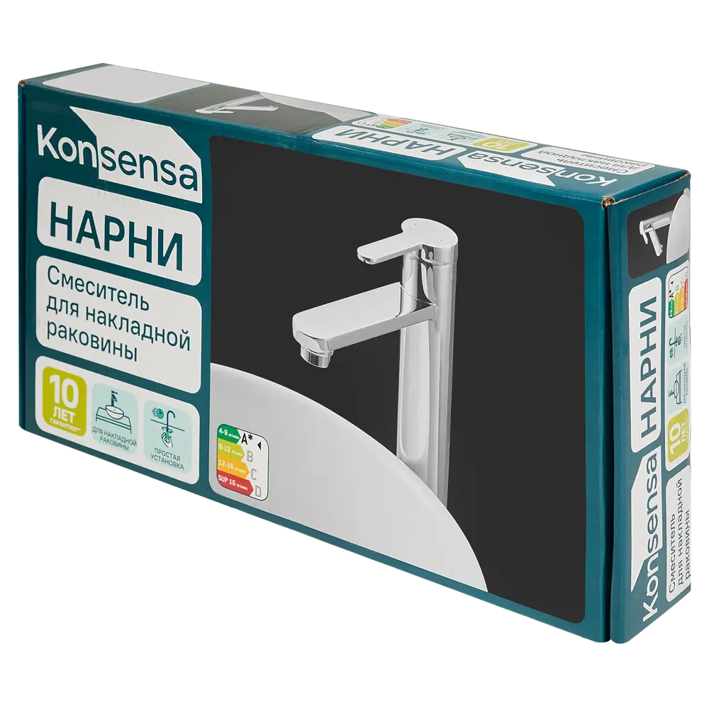 Смеситель для раковины KONSENSA Нарни MA3644 однорычажный на столешницу цвет хром STLM-2095181 - Вид №6