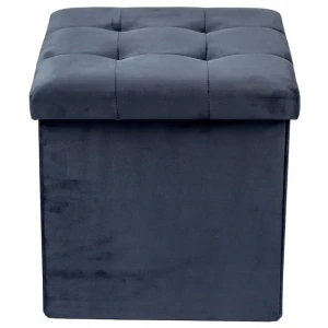 Пуф вельвет Rocksolid темно-синий 38x38 см