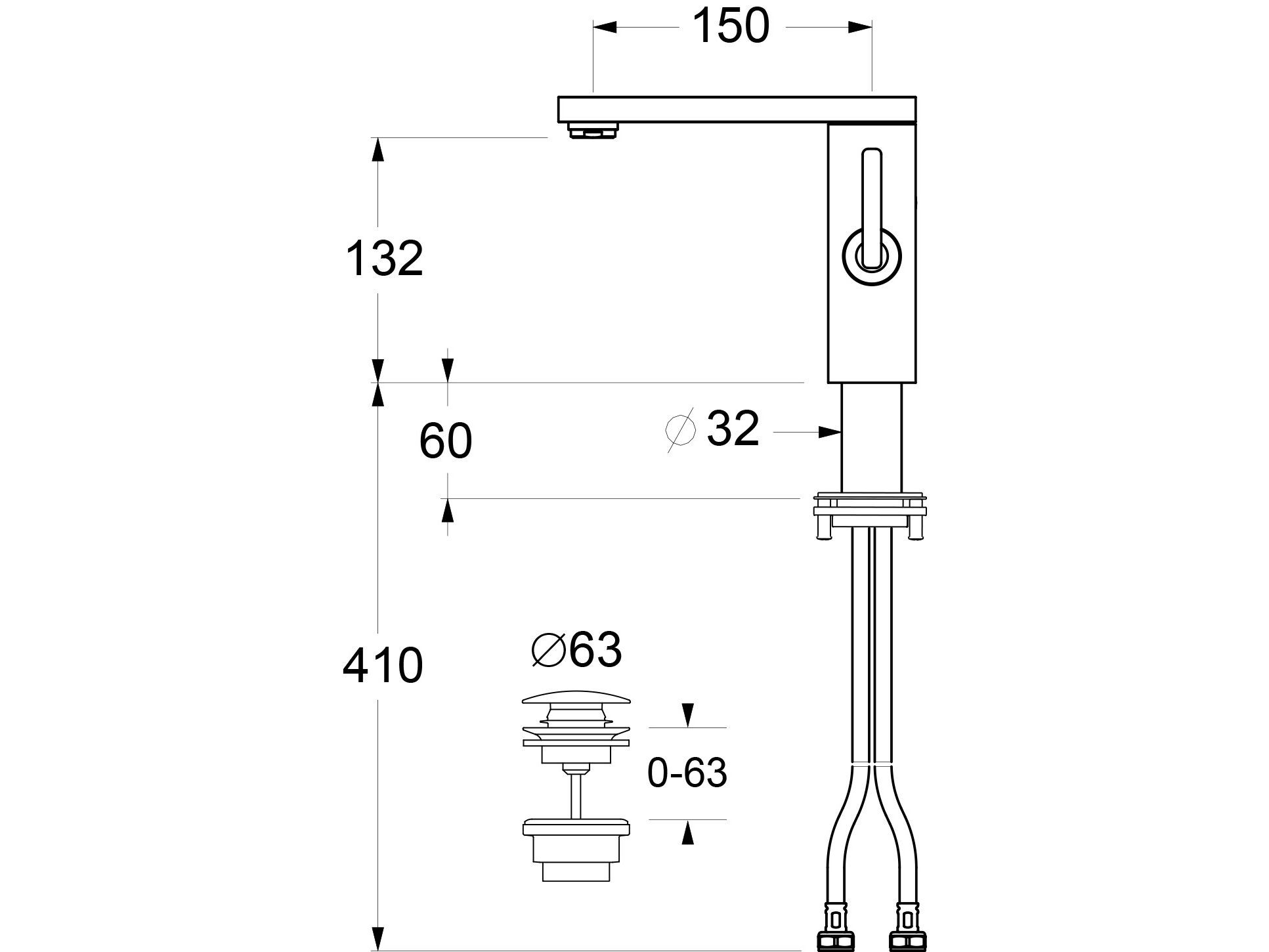 Однорычажный смеситель для раковины GUGLIELMI RUBINETTERIE GZero ARCH-00093903 - Вид №7
