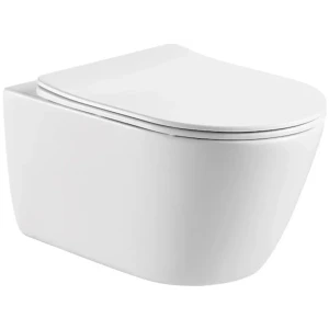 Унитаз подвесной Aquatek Оберон AQ1363W-00, безободковый, с сиденьем микролифт