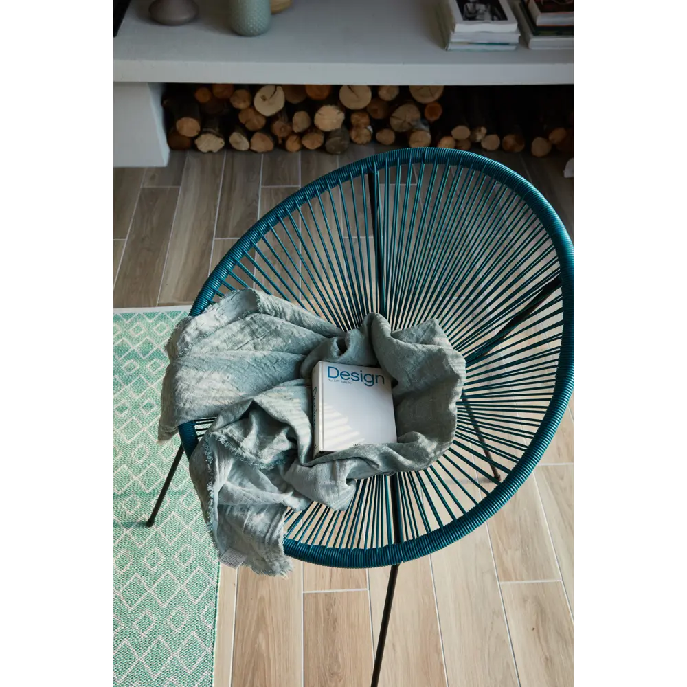 Стул садовый Акапулько 69x78.5x71.5 см сталь/искусственный ротанг голубой Santreyd STLM-2013238 - Вид №6