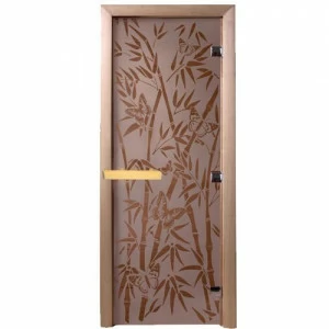 DoorWood Дверь сатин "Бамбук, бабочки"