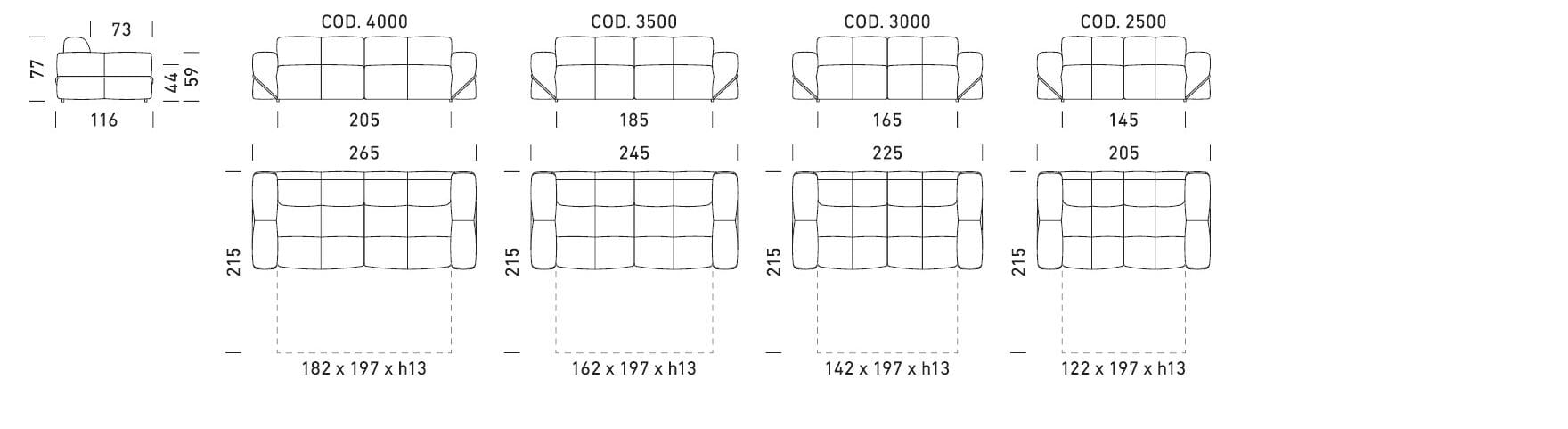Двуспальный диван-кровать из ткани Dienne Salotti Новости 2025 ARCH-00132784 - Вид №3