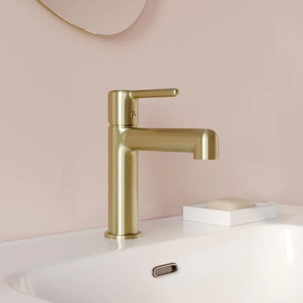 Смеситель для раковины Iddis Aiger AIGMG00i01 однорычажный цвет золото STLM-2144800 - Вид №1