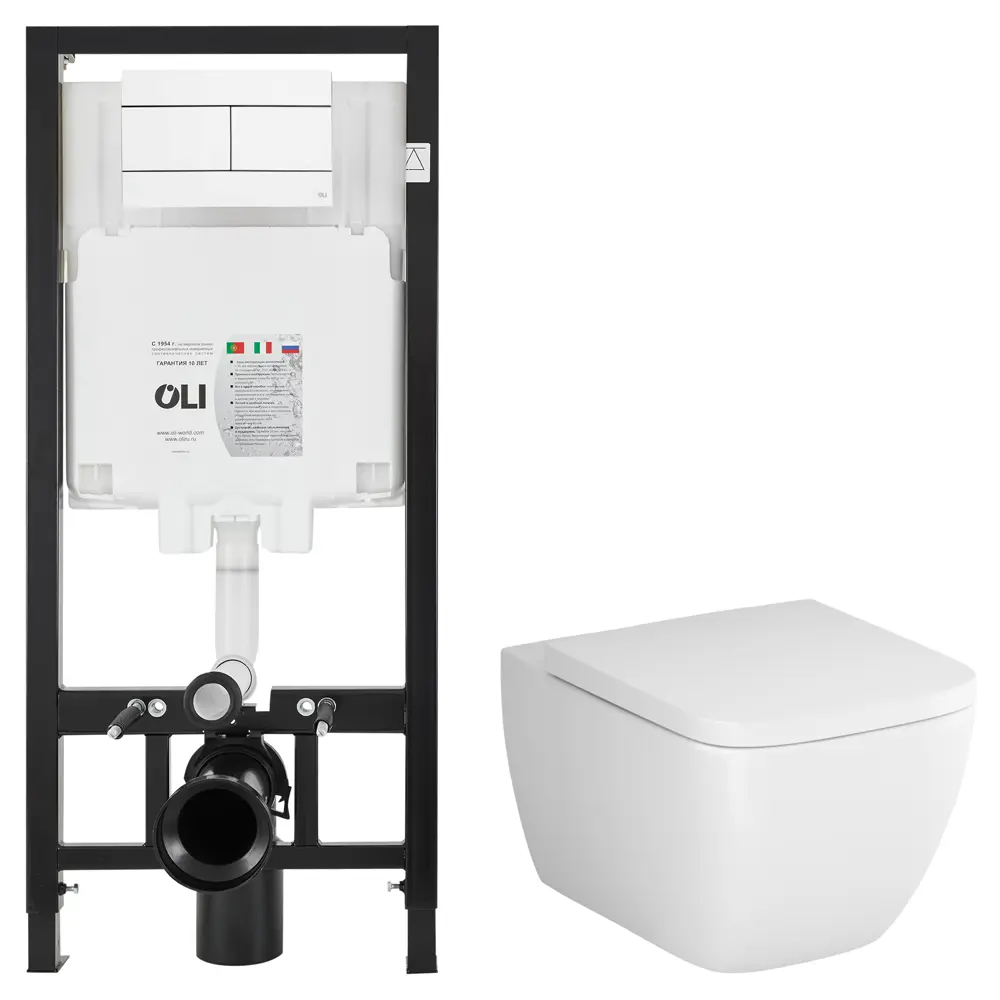 Комплект инсталляции Oli 80 Eco с безободковым унитазом AM.PM Gem 89445715 STLM-2110448