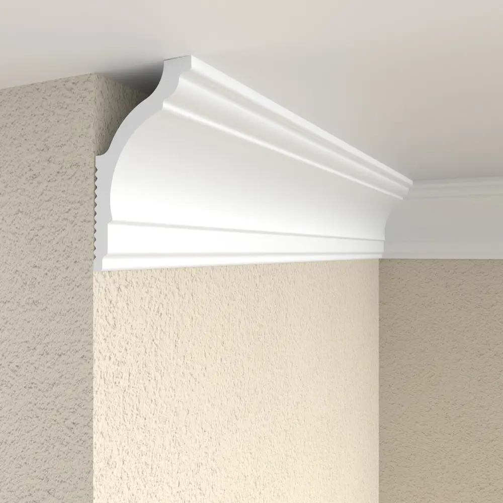 Плинтус потолочный полистирол для натяжного потолка Classic-5 белый 40x70x2000 мм Santreyd STLM-2068052 - Вид №2