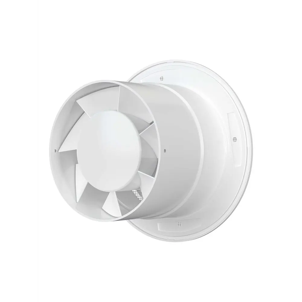 Вентилятор осевой вытяжной Auramax RF 4S D100 мм 35 дБ 107 м3/ч с сеткой цвет белый STLM-2019340 - Вид №1