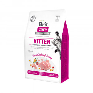 ПР0058789 Корм для котят, берем.и кормящих кошек Care Cat GF Kitten Healthy Growth & Development сух.400г Brit