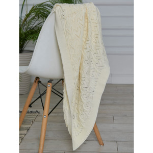 Плед Серд/айвори, 160x90 см, трикотаж, цвет белый ALMAFORHOME