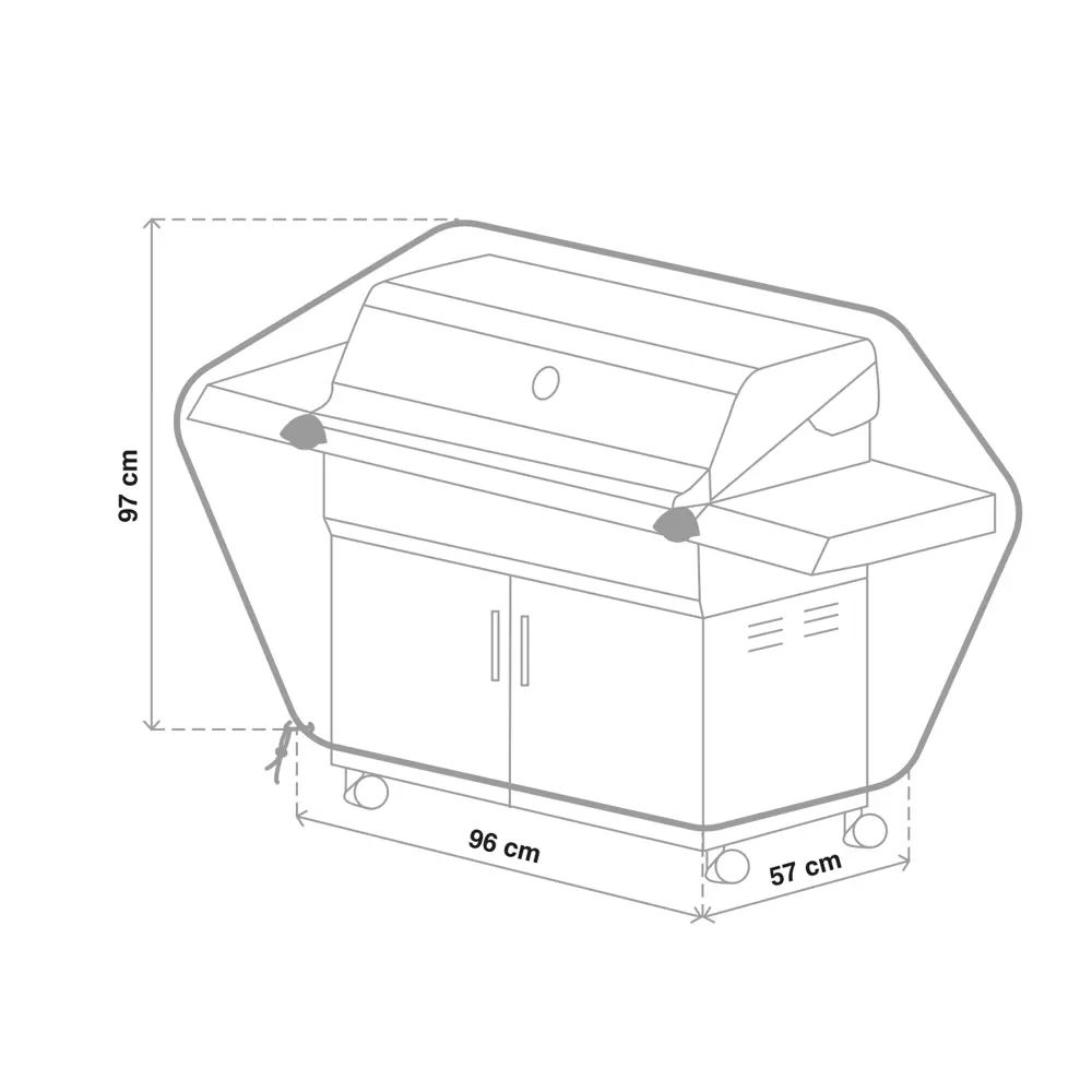 Защитный чехол для барбекю Naterial 57x97x96 см полиэстер светло-серый STLM-2129631 - Вид №9