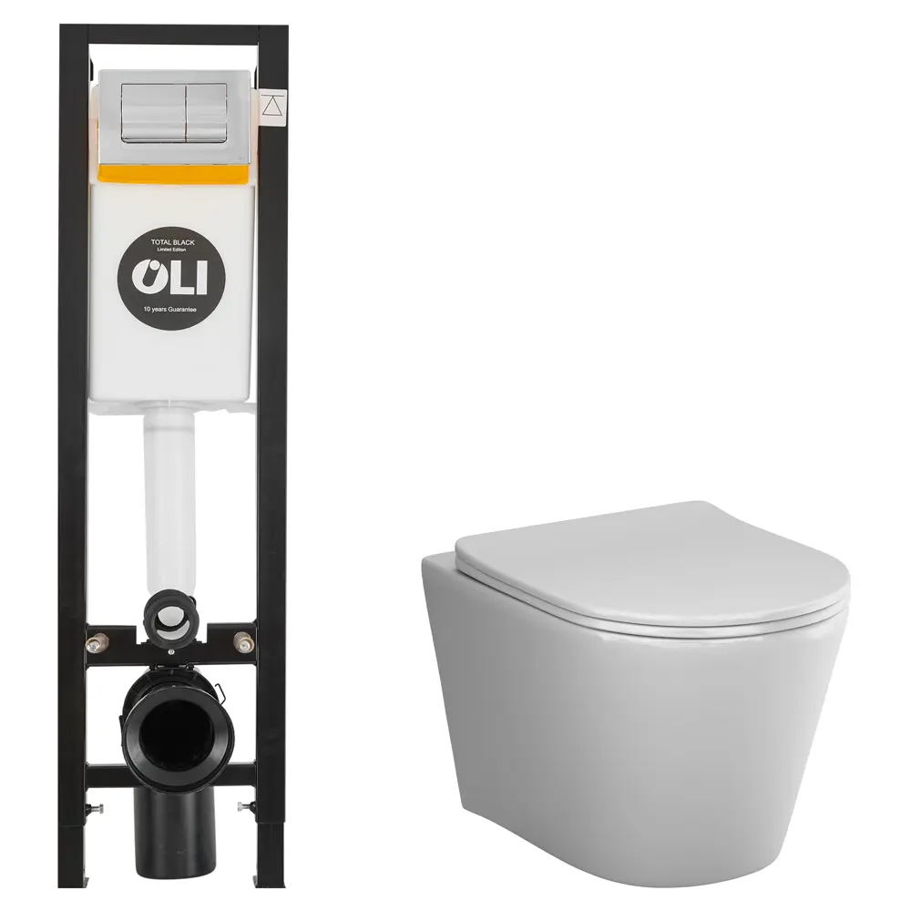 Комплект инсталляции Oli Quadra с безободковым унитазом AM.PM Flash STLM-2020913