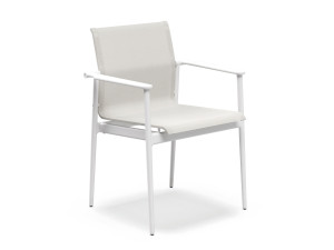 Тканевый штабелируемый садовый стул с подлокотниками