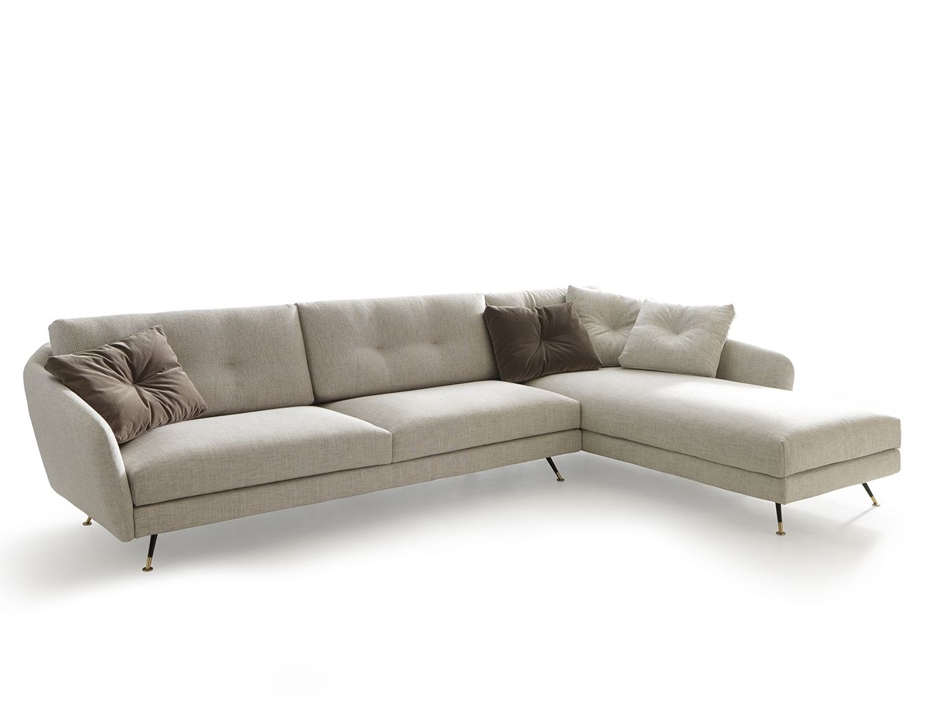 Секционный тканевый диван с полуостровом VALENTINI ARCH-00134554