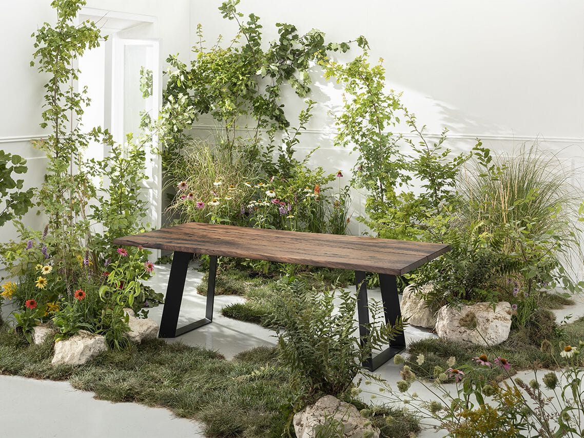 Прямоугольный обеденный стол из стали и дерева Florian Wood&amp ARCH-00025110 - Вид №1