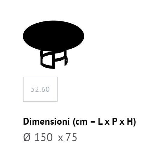 Круглый обеденный стол из нержавеющей стали и SuperMarmo Bontempi Casa IMPERIAL ARCH-00064852 - Вид №3