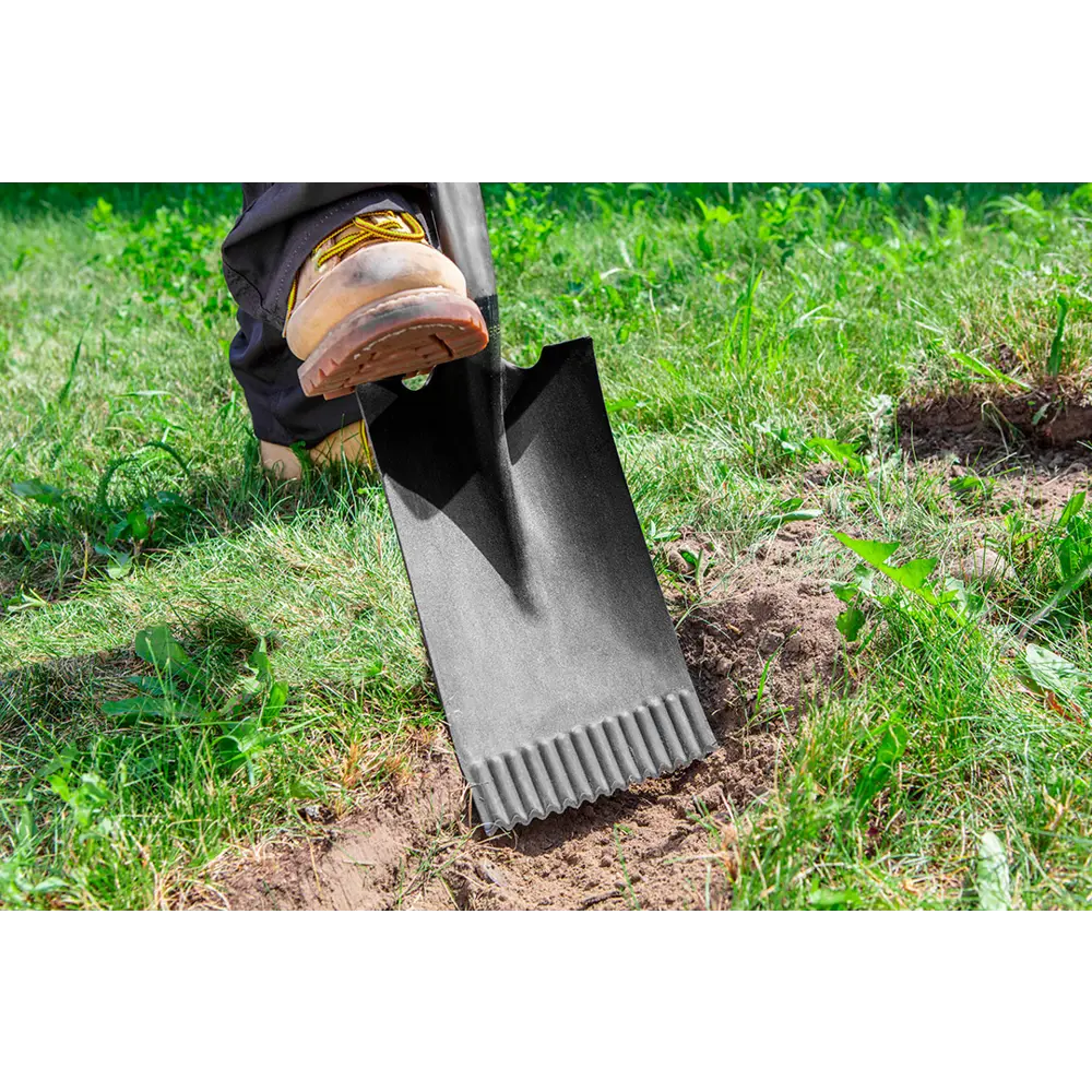 Лопата штыковая прямоугольная Verto 118.5 см сталь с черенком и зубьями STLM-2035237 - Вид №3