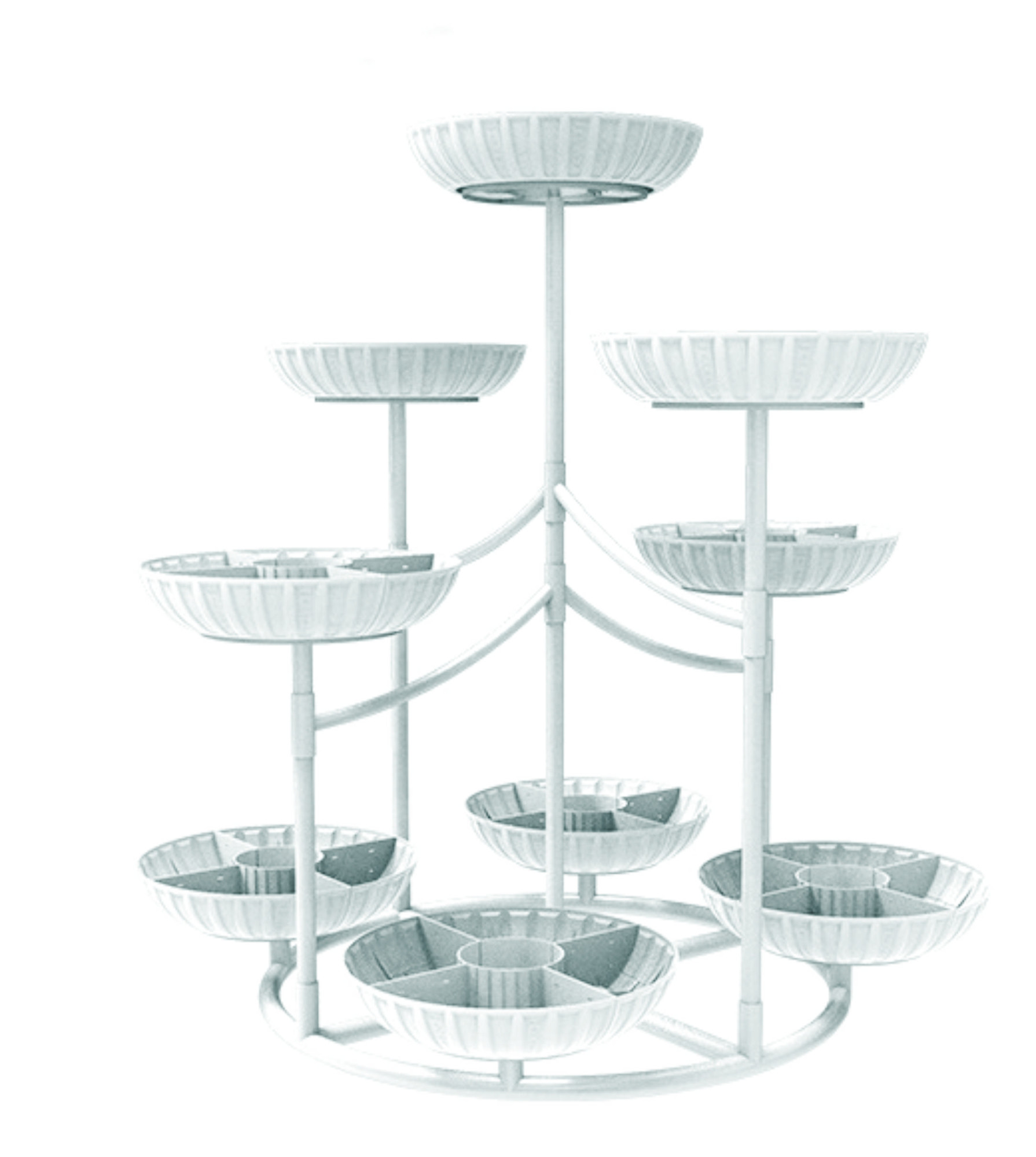 13912 СИТИ Пирамида 4 яруса, городская цветочница с термочашами LAB.Space 