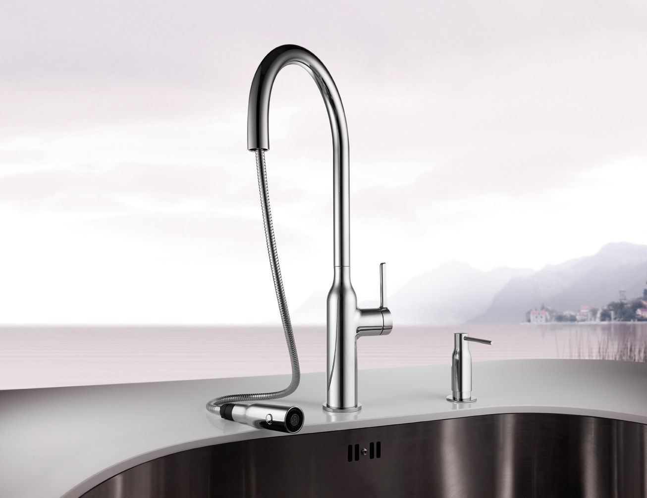 Кухонный смеситель со съемным ручным душем KWC SIN ARCH-00144052 - Вид №3