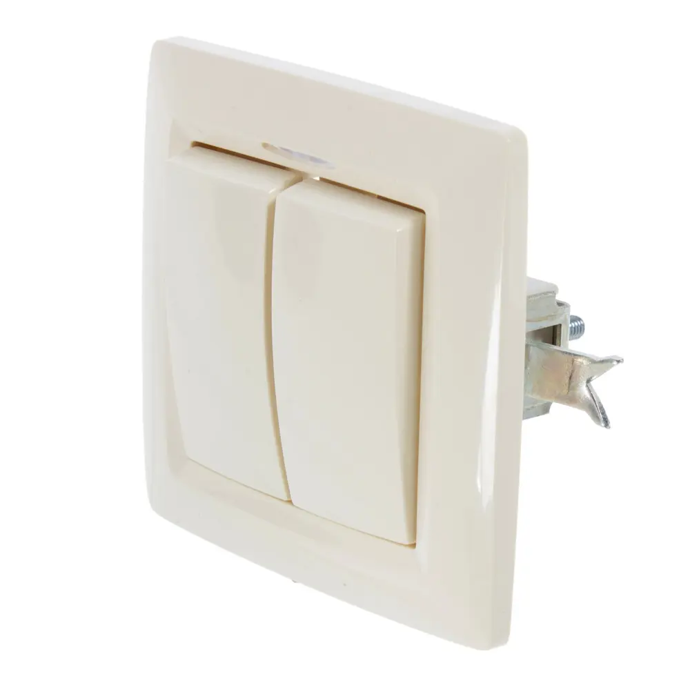 Выключатель Reone 2 клавиши цвет слоновая кость STLM-2050866