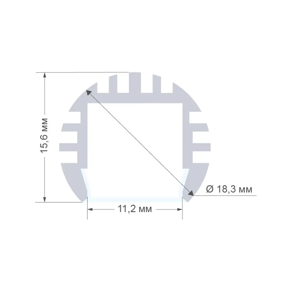 APEYRON Круглый профиль для светодиодной ленты 1м с рассеивателем 84601259 STLM-0052668 - Вид №3