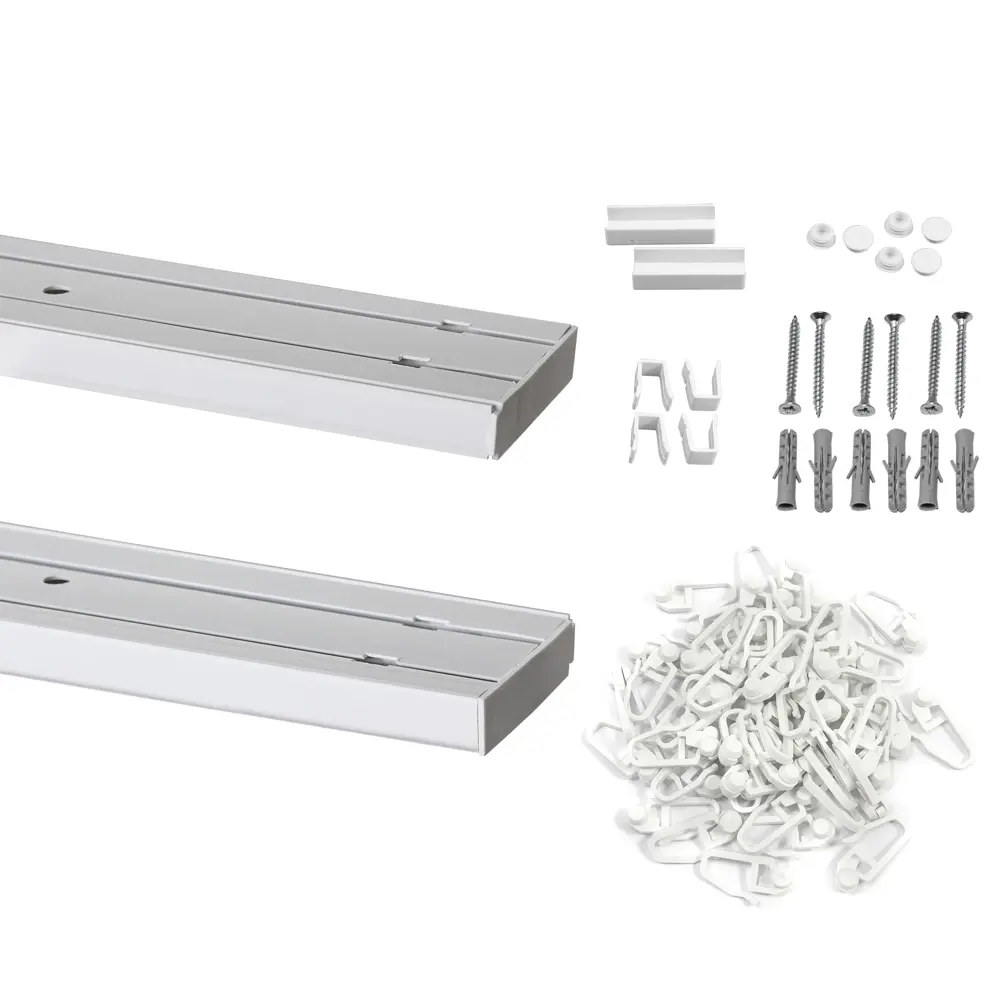 Карниз двухрядный KREAFORTA 360 см пластик белый STLM-2211041