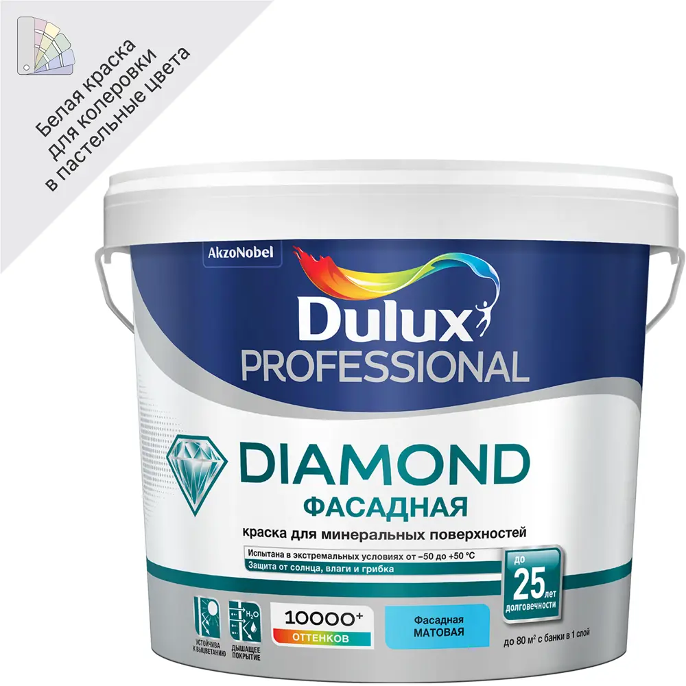Краска для колеровки Dulux Фасадная Гладкая прозрачная база BM 4.8 л STLM-2014939