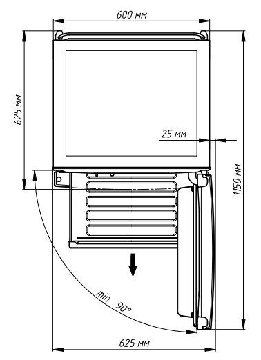 9055877 Холодильник с морозильником   Бирюса W960NF серый STDN-0115070 - Вид №14