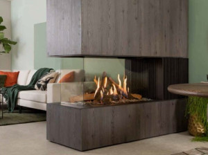 Газовый тройной закрытый камин