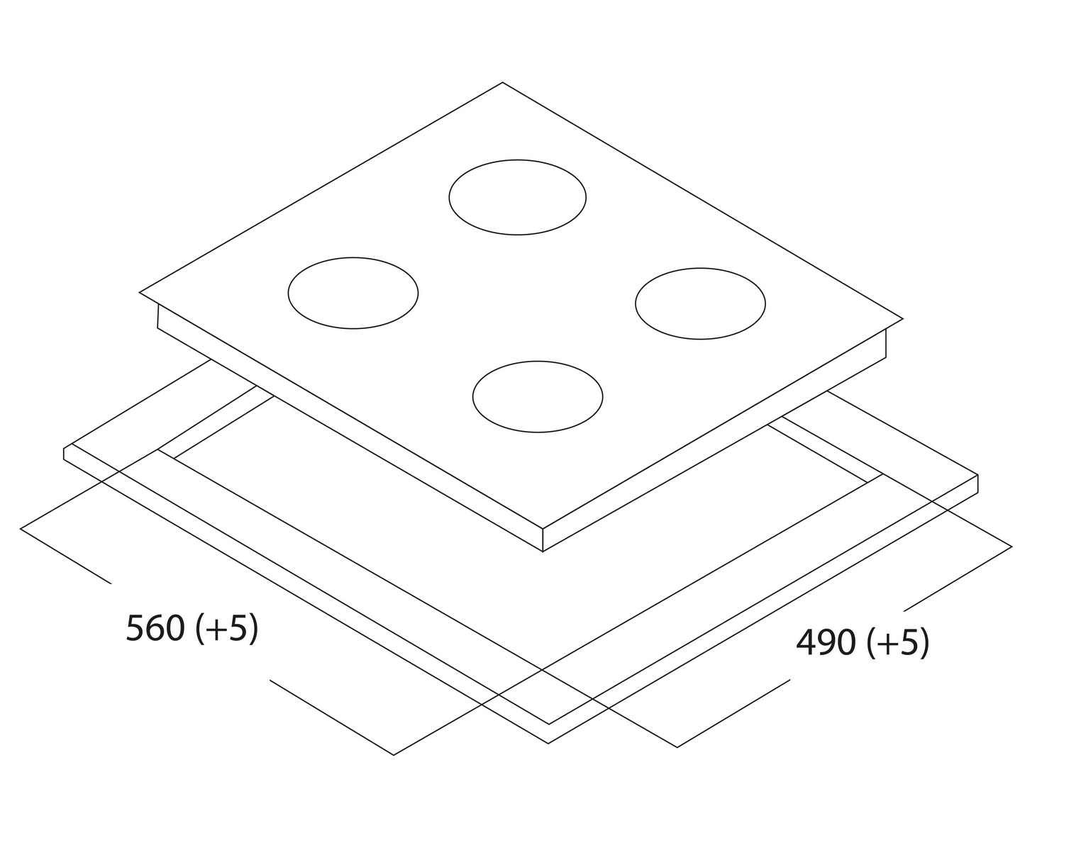 9136652 Газовая варочная поверхность Oasis P-GBR STDN-0091353 - Вид №5