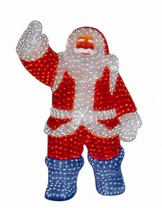 Световая Фигура 3D "Санта Клаус 2" ELKI СВЕТОВЫЕ ФИГУРЫ 017719 Красный