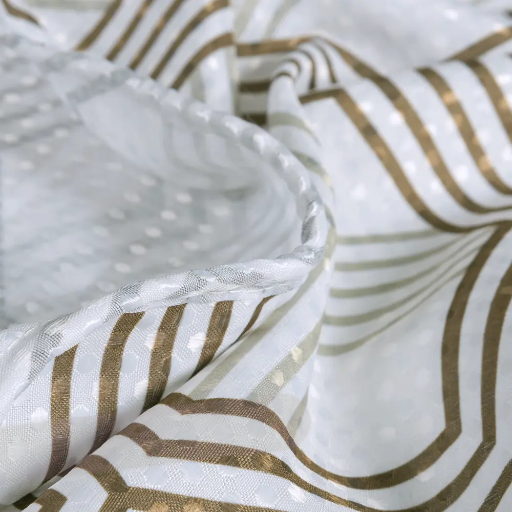 Штора для ванны Romb Zoloto, 180х200 см, полиэстер, цвет белый/бежевый BATH PLUS ШТОРЫ CHARME RED STLM-2073841 - Вид №3