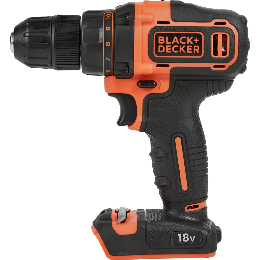 Дрель-шуруповерт аккумуляторная Black&Decker BDCDD186KB, 18 В Li-ion 2x1.5 Ач BLACK + DECKER STLM-2172039 - Вид №2