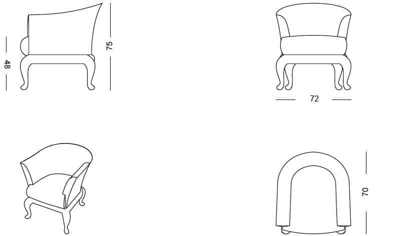 Тканевое садовое кресло с подлокотниками Samuele Mazza Outdoor Canopo T2 ARCH-00092449 - Вид №5