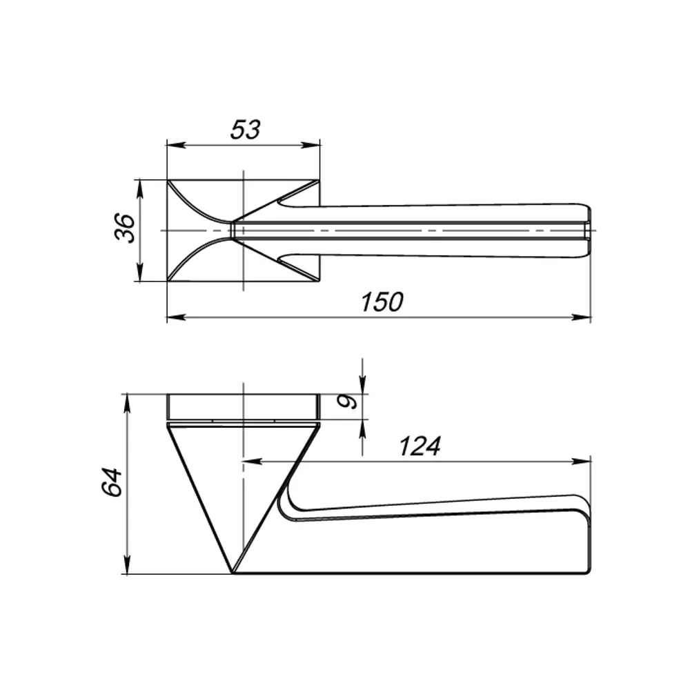 Ручка дверная Armadillo Iron UCS без запирания ЦАМ гальваническое покрытие цвет хром STLM-2207861 - Вид №6