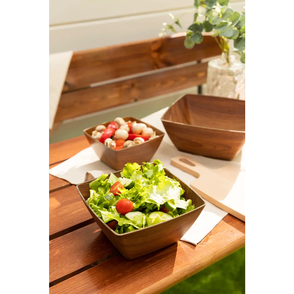Салатник квадратный 19.5x19.5x9.5 см пластик коричневый EVELIN STLM-2072996 - Вид №2