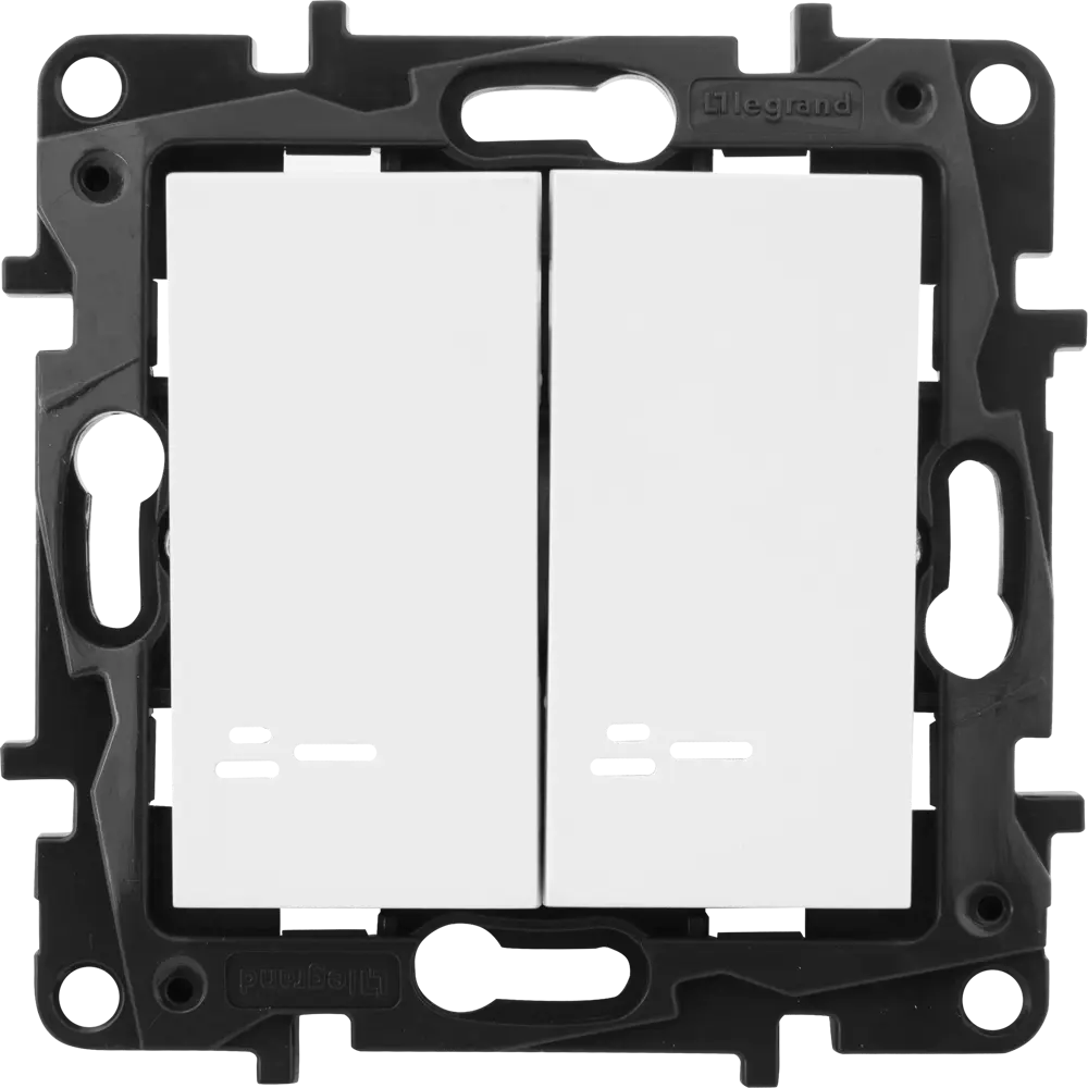 82064618 Выключатель встраиваемый Legrand Structura 2 клавиши с подсветкой, цвет белый STLM-0018608 - Вид №2