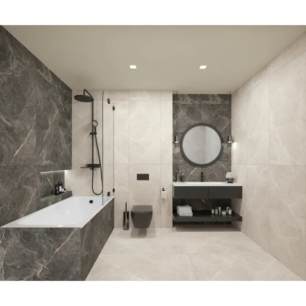 Глазурованный керамогранит Global Tile Amrita 60x120 см 1.44 м² матовый цвет серо-бежевый 89448730 STLM-2104338 Amrita_GT - Вид №8