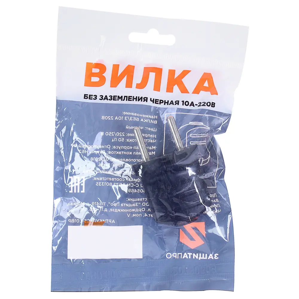 Штекер без заземления 10 А цвет чёрный Santreyd STLM-2066326 - Вид №1