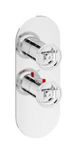 EUA112OSNB1 Комплект наружных частей термостата на 1 потребителей - вертикальная овальная панель с ручками Bold IB Aqua - 1 потребитель