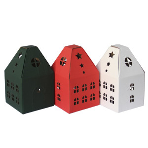 Набор подарочных коробок Дом № 4 комплект 3 шт красный, зеленый, белый ОРЛАНДО