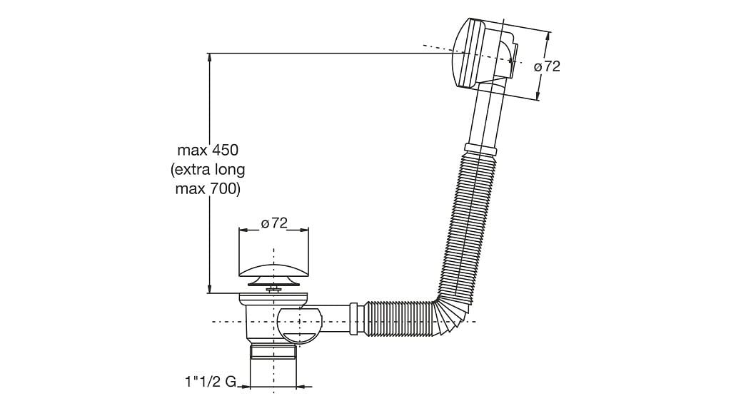 Хромированная латунная колонна для ванны Bonomini Extreme ARCH-00025930 - Вид №1