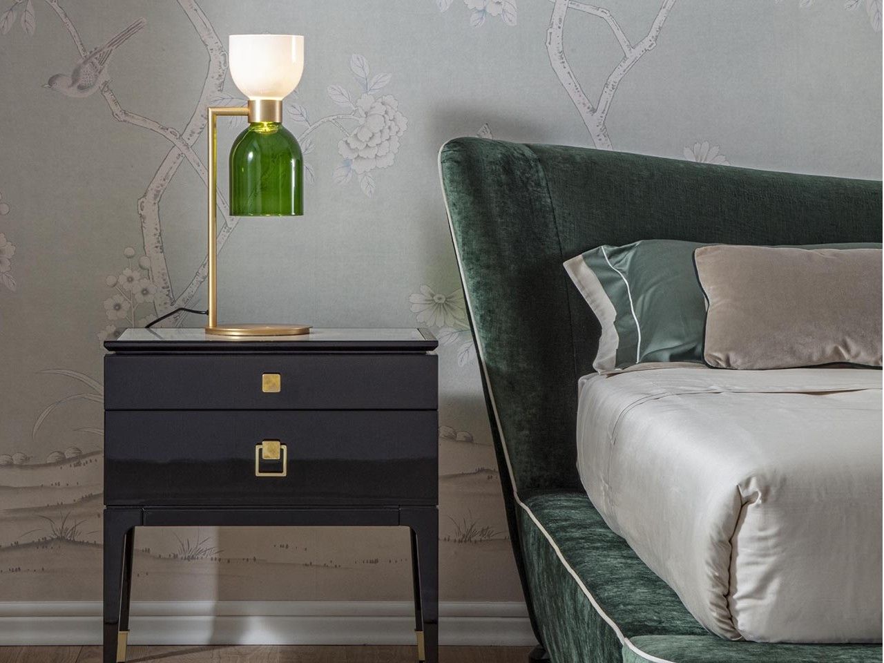 Стеклянная и латунная светодиодная настольная лампа с диммером Italamp Caterina ARCH-00095871 - Вид №4