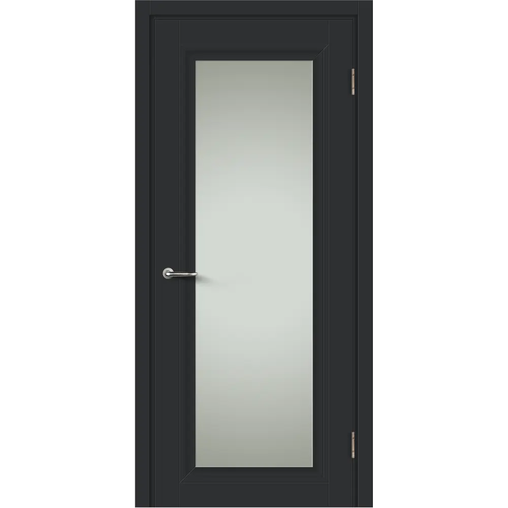 Комплект двери Нобиле со стеклом 80x200 см Hardflex цвет антрацит с добором 100 мм МАРИО РИОЛИ STLM-2009662