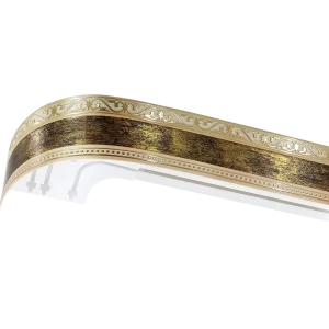 Карниз шинный трехрядный «Монарх» в наборе 200 см пластик цвет золото