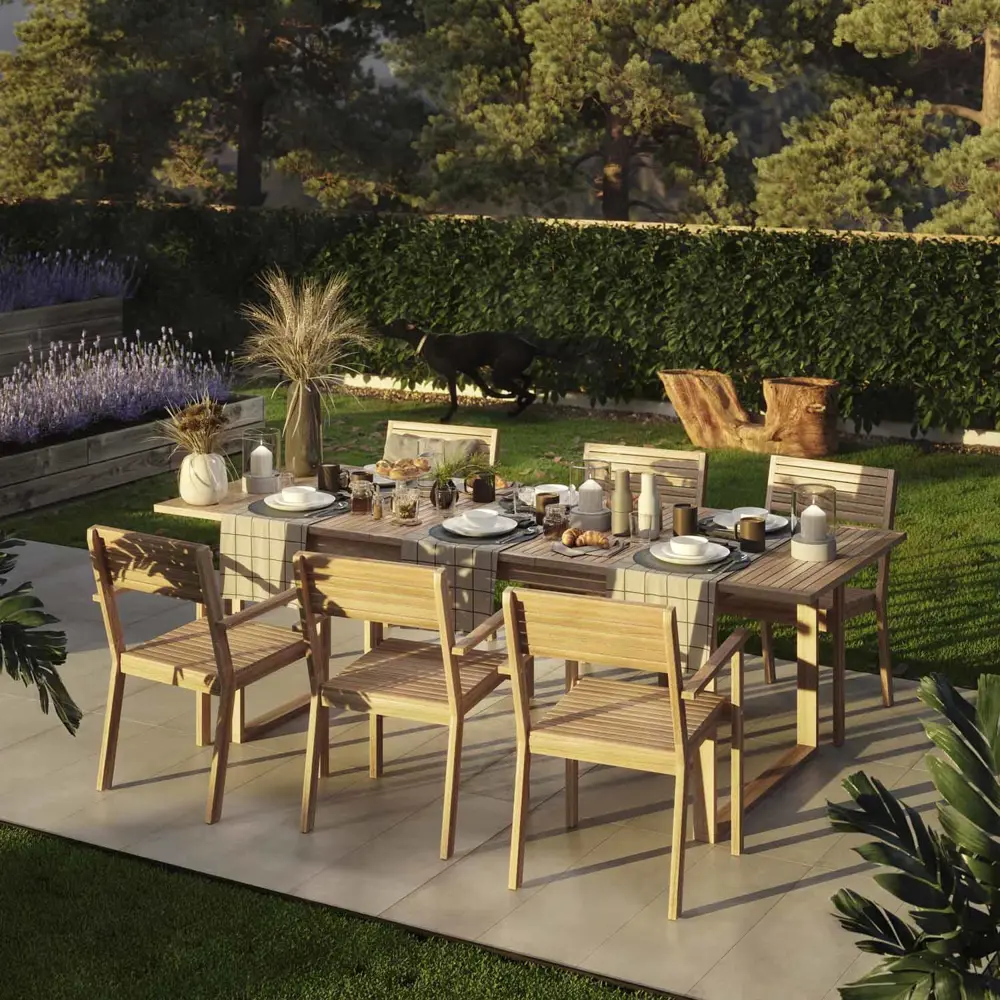 Стол садовый раздвижной Naterial Solaris 180-240x90x75 см акация светло-коричневый Товар без серии STLM-2062329 - Вид №34