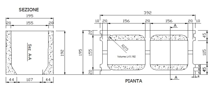 Однокамерный бетонный вибро-сжатый блок для кладки Gallotta Монокамера ARCH-00048019 - Вид №2