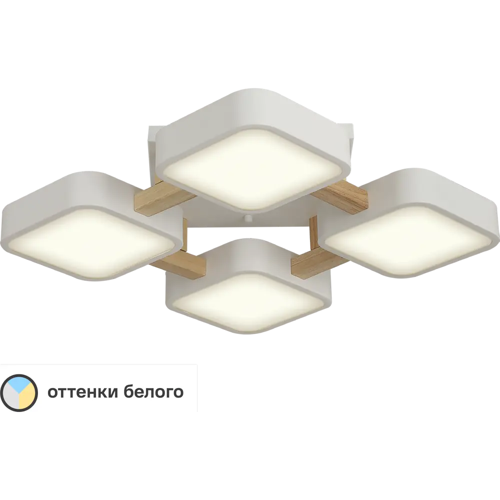 Люстра потолочная светодиодная Ritter Scandia 52072 6 56 Вт 19 м² регулируемый белый свет цвет белый/ дерево 89195491 STLM-2149407 